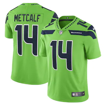 mens nike dk metcalf neon green seattle seahawks vapor limi